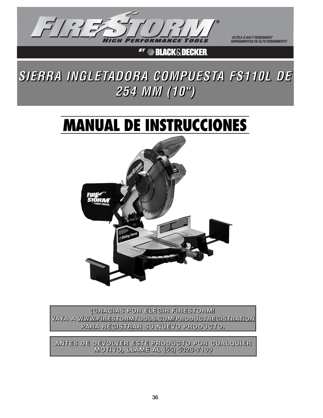 Black & Decker FS110L instruction manual Manual DE Instrucciones 