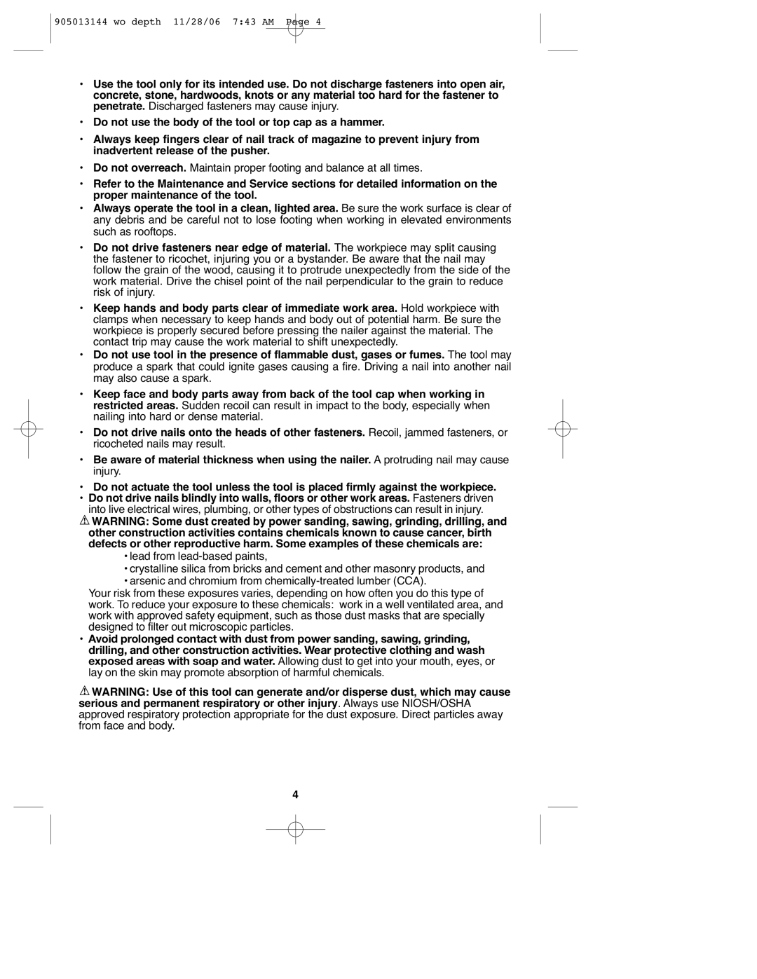 Black & Decker FS1802BN, FS1202BN instruction manual Wo depth 11/28/06 743 AM 
