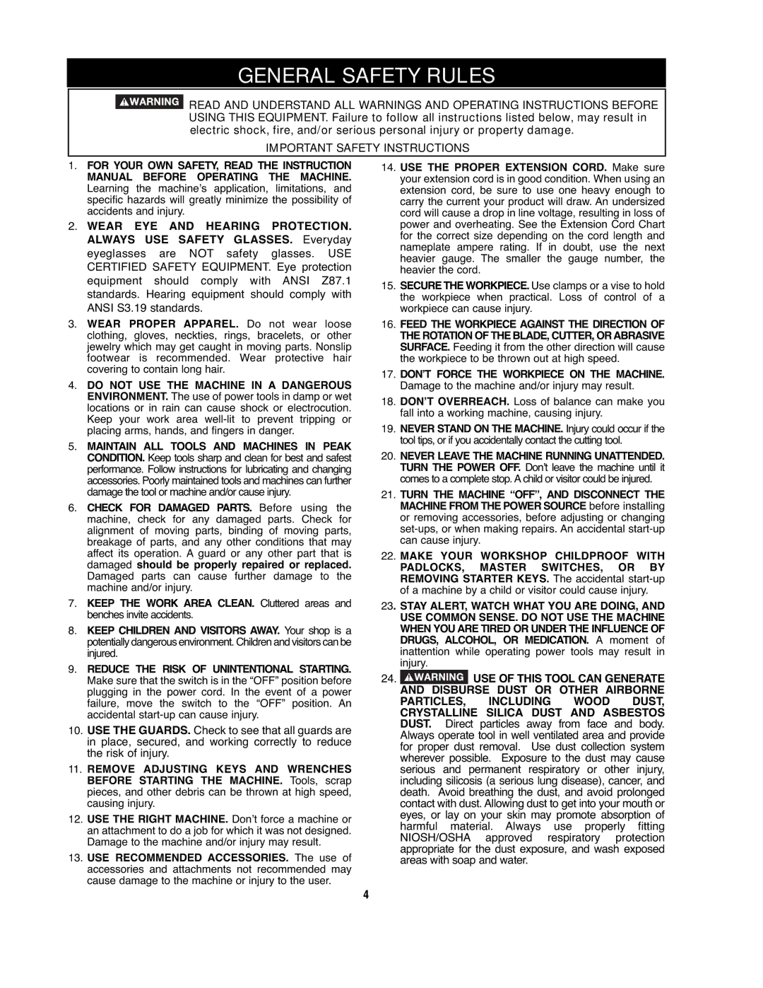 Black & Decker FS200SD instruction manual General Safety Rules, Important Safety Instructions 