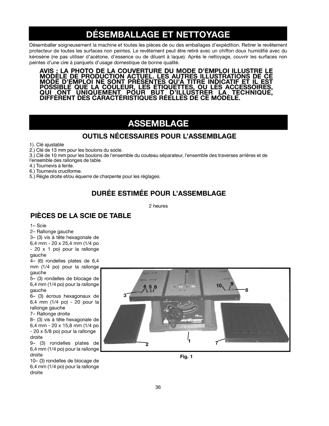 Black & Decker FS210LS instruction manual Désemballage ET Nettoyage, Assemblage, Outils Nécessaires Pour L’ASSEMBLAGE 