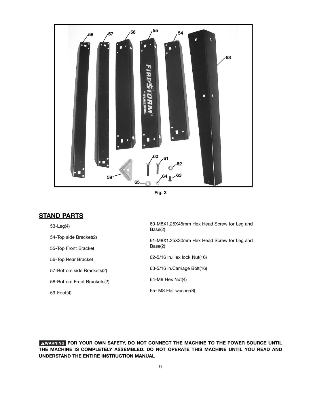 Black & Decker FS210LS instruction manual Stand Parts 