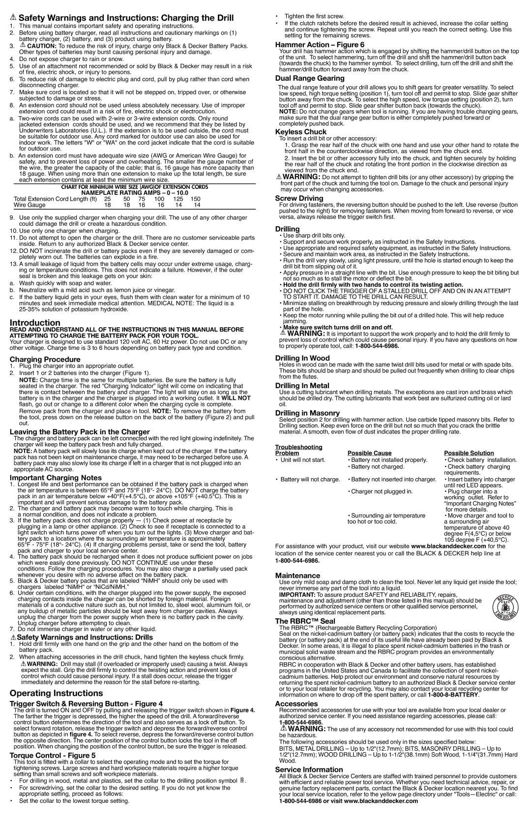 Black & Decker FS2400D Safety Warnings and Instructions Charging the Drill, Introduction, Operating Instructions 