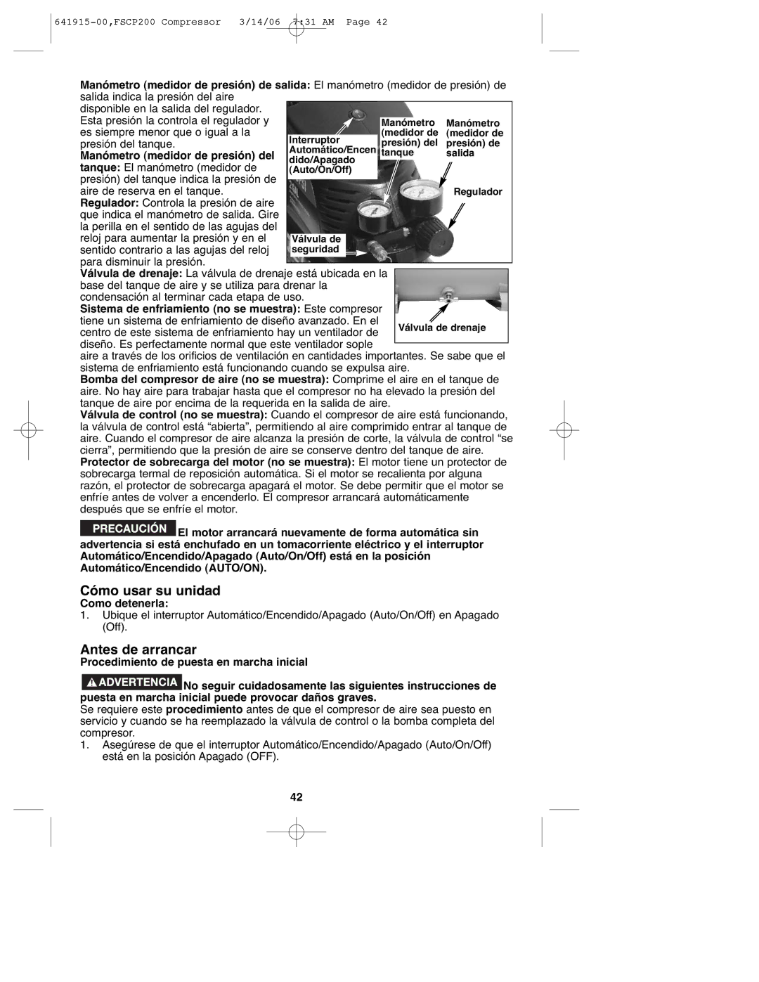 Black & Decker FSCP200, 641915-00 instruction manual Cómo usar su unidad, Como detenerla 