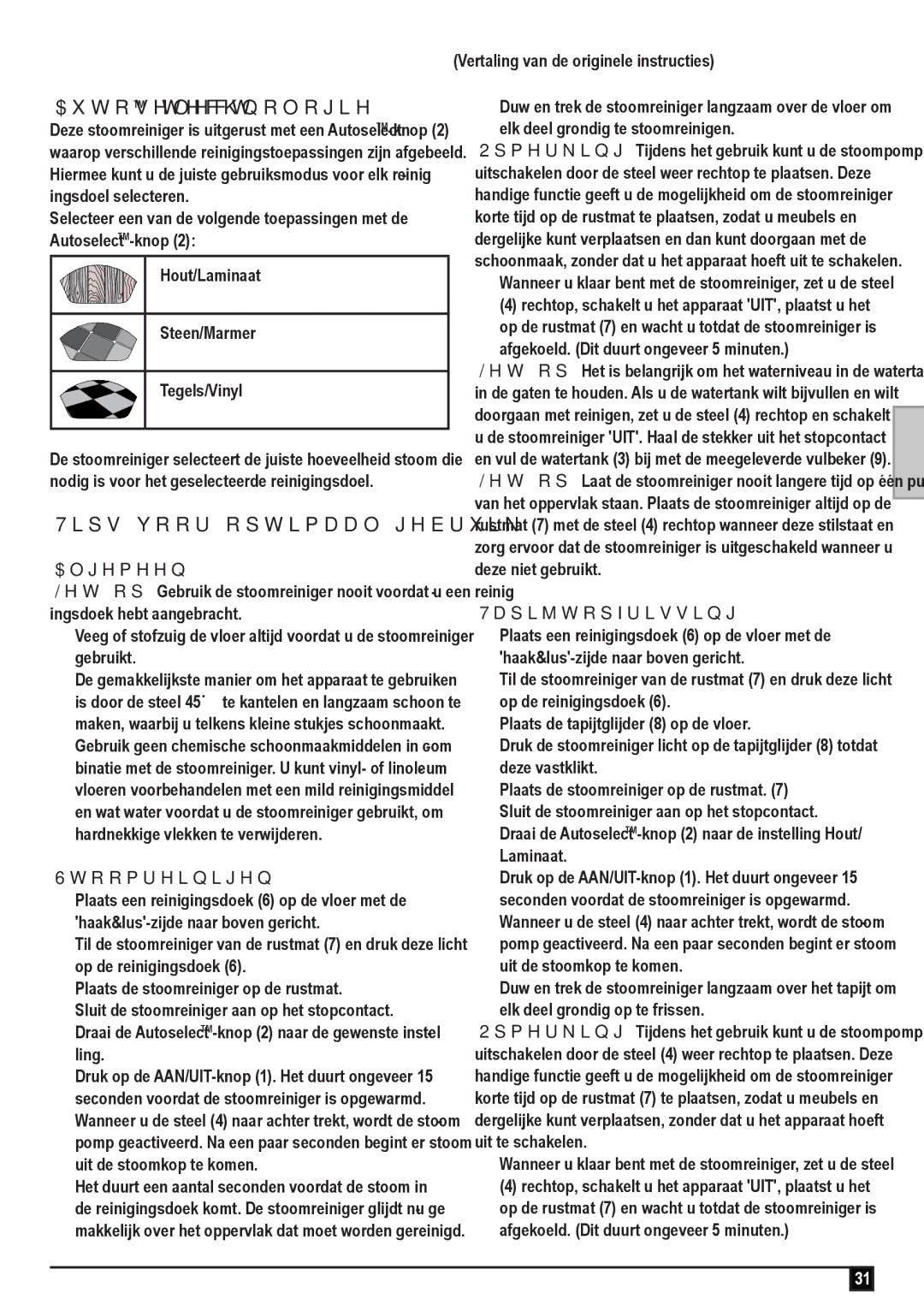 Black & Decker FSM1600D manual Tips voor optimaal gebruik, Algemeen, Stoomreinigen, Tapijtopfrissing 