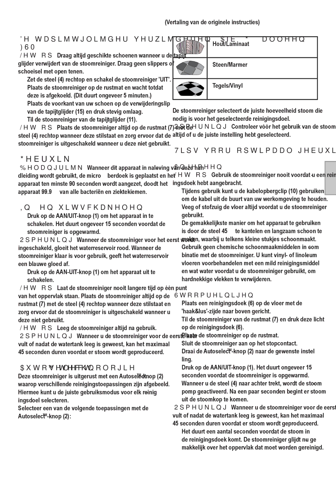 Black & Decker manual Gebruik, De tapijtglijder verwijderen Afb. G alleen FSM1620, In- en uitschakelen 