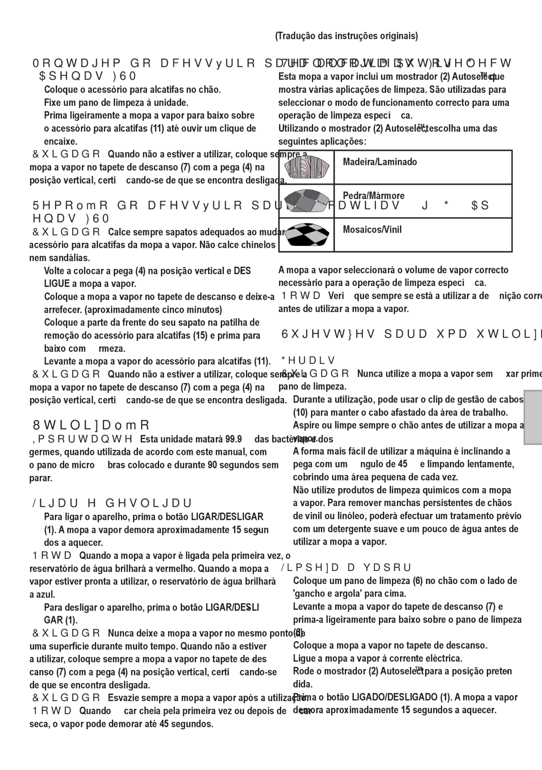 Black & Decker manual Utilização, Montagem do acessório para alcatifas Fig. G Apenas FSM1620, Ligar e desligar 