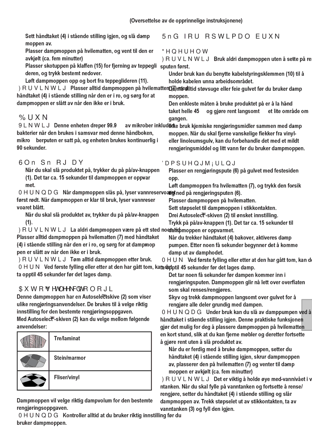 Black & Decker FSM1620 manual Bruk, Slå på og av, AutoselectTM-teknologi, Råd for optimal bruk 