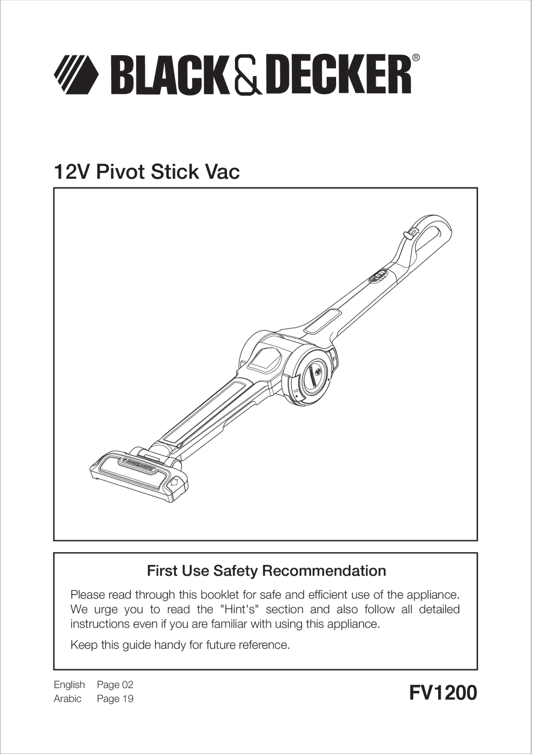 Black & Decker FV1200 manual English, Arabic 