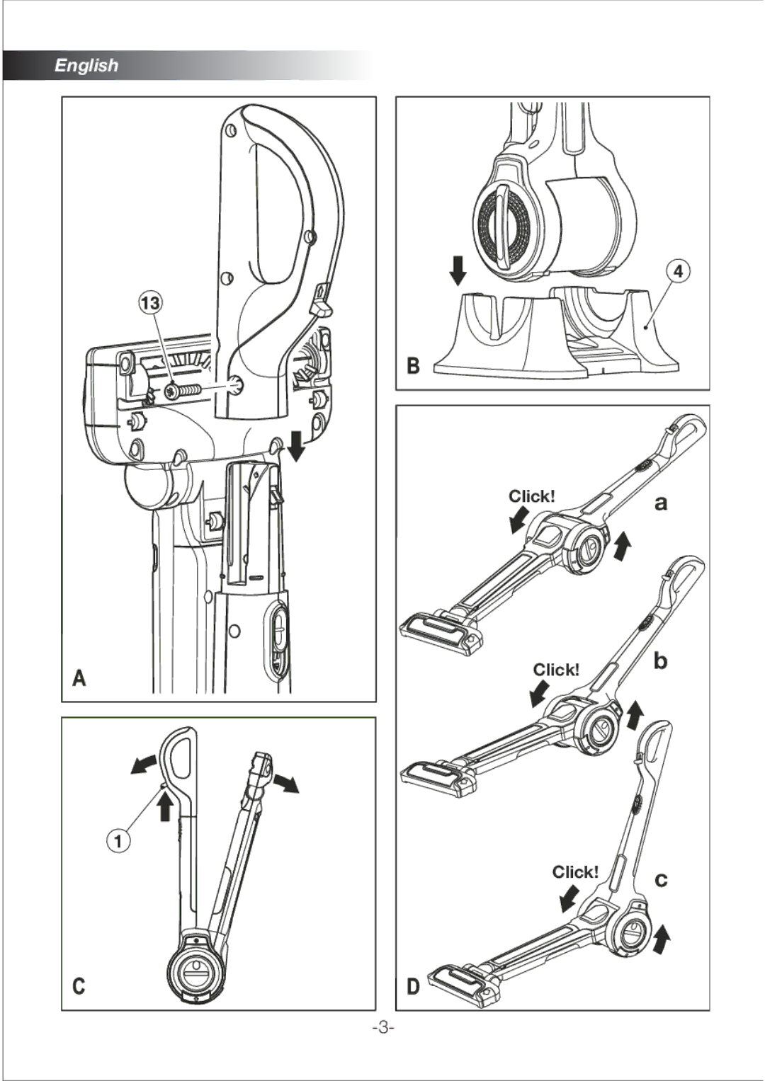 Black & Decker FV1200 manual Click 