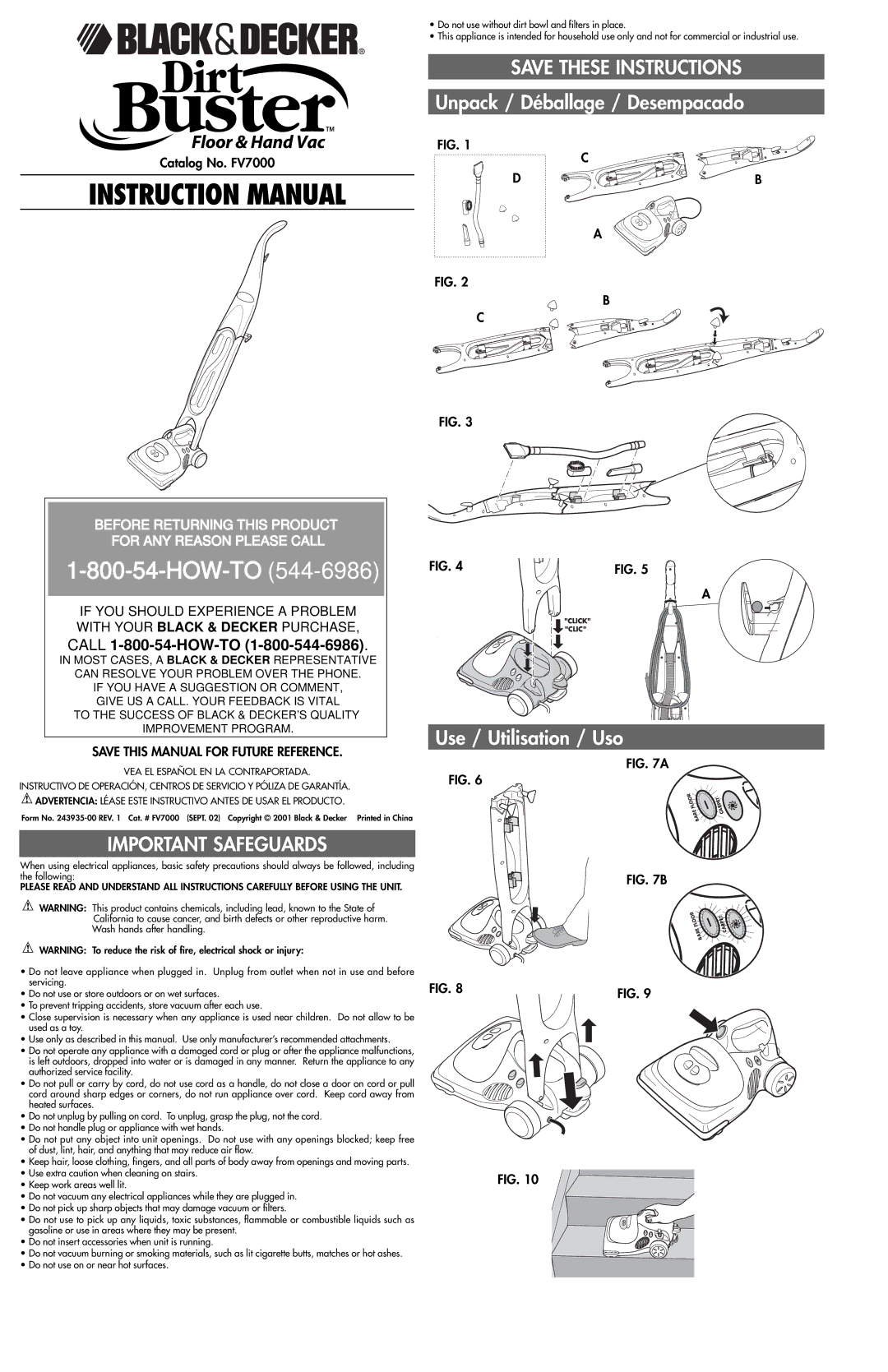 Black & Decker 243935-00, FV7000 instruction manual How-To 