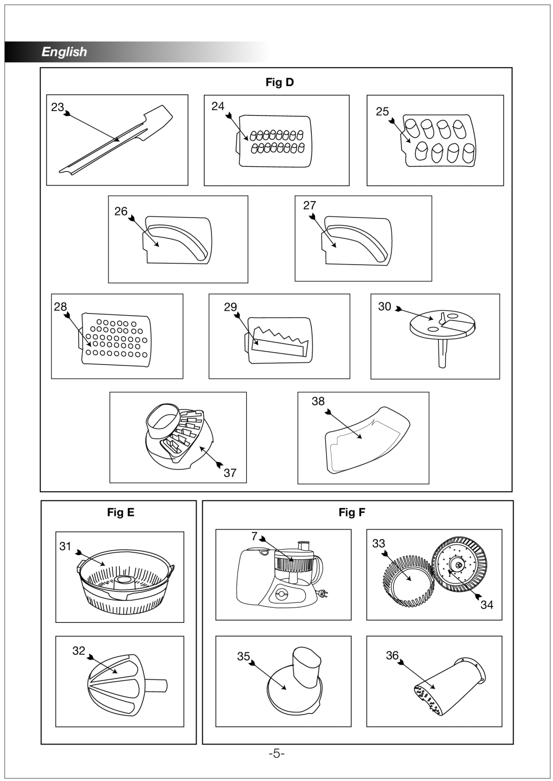 Black & Decker FX1000 manual Fig D, Fig E Fig F 