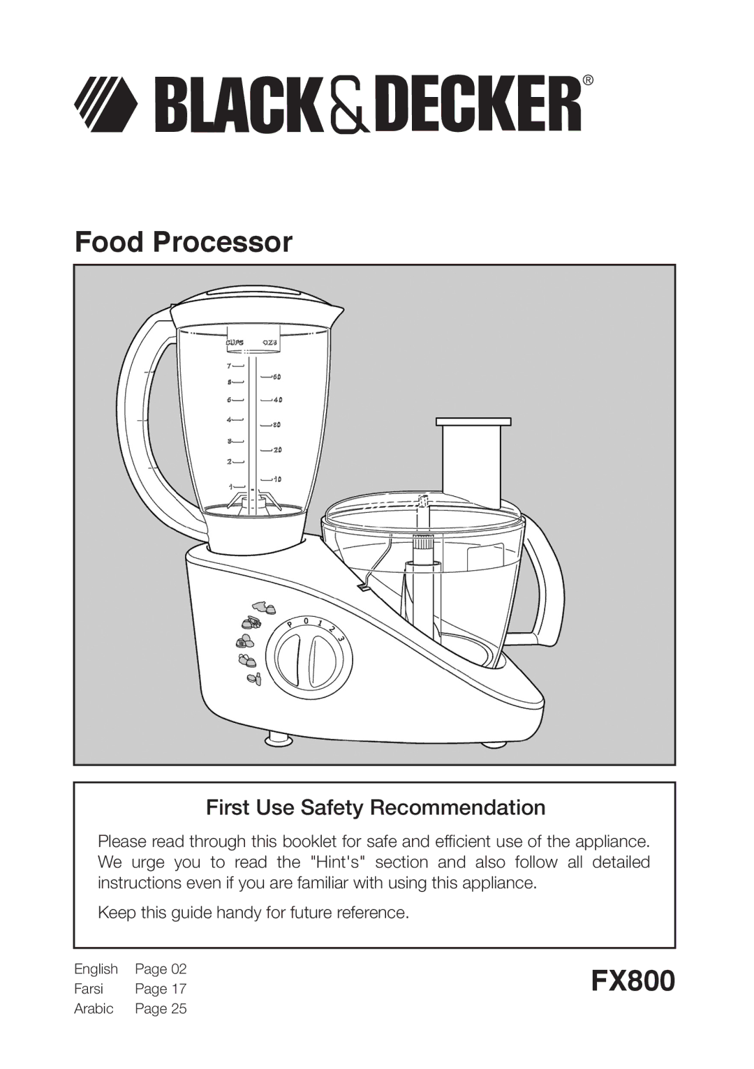 Black & Decker FX800 manual English, Farsi Arabic 