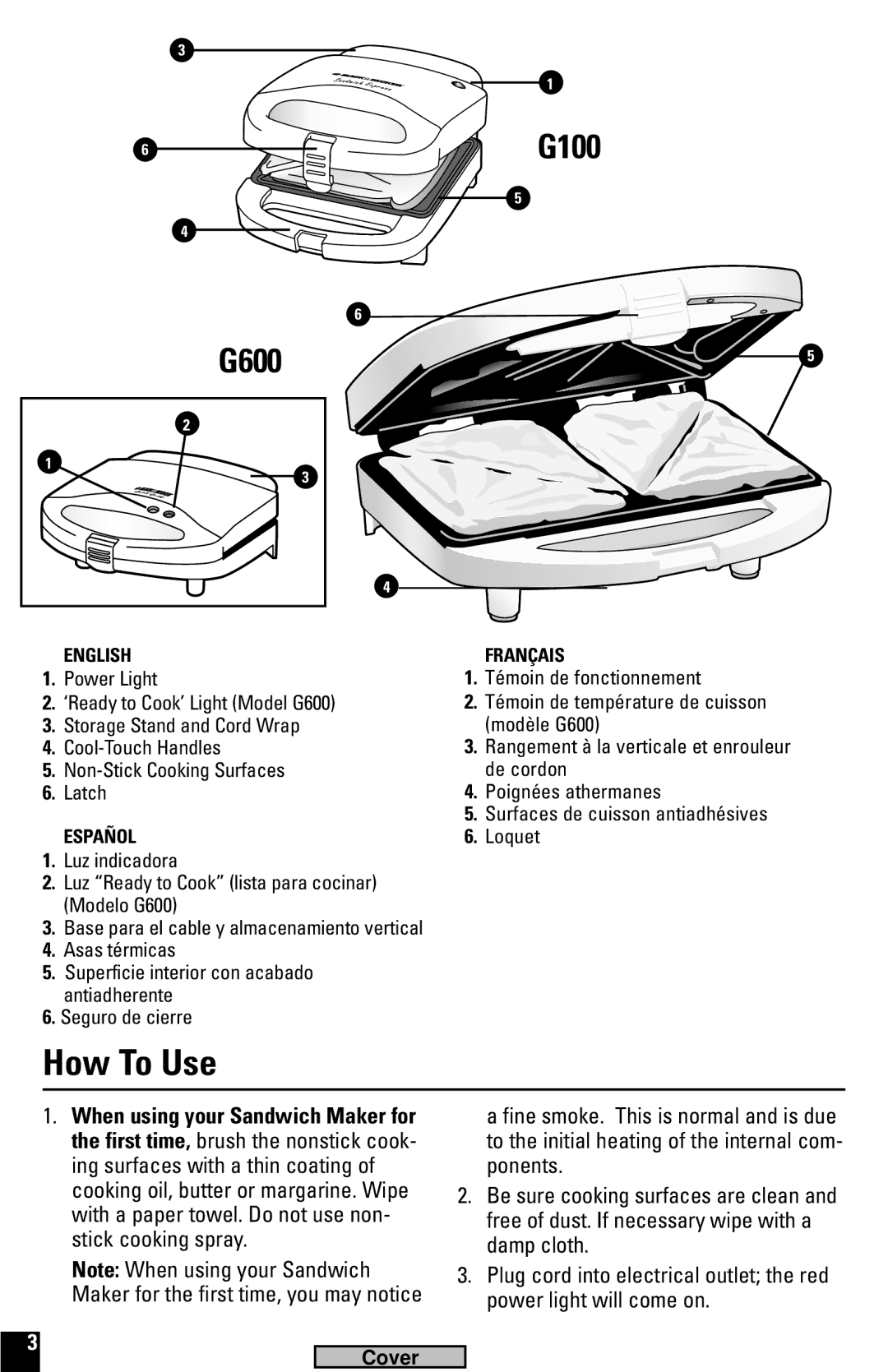 Black & Decker G100, G600 manual How To Use 