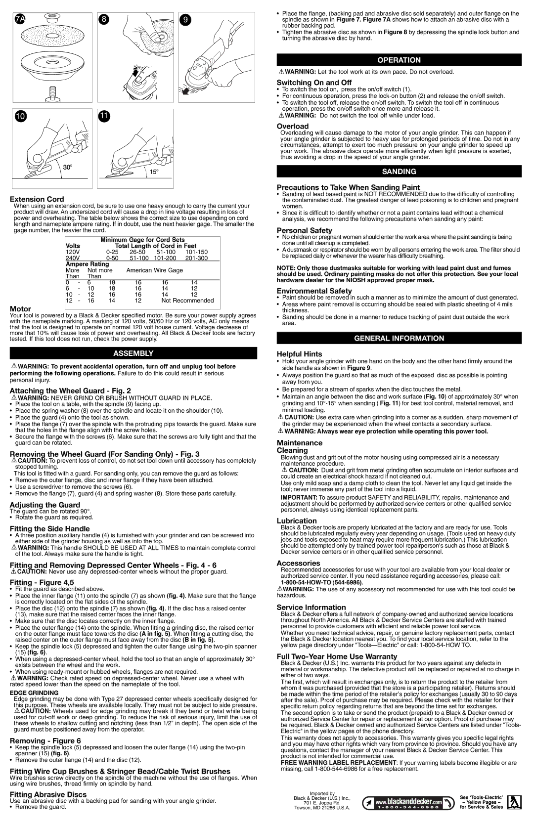 Black & Decker G950 instruction manual Operation, Sanding, Assembly, General Information 