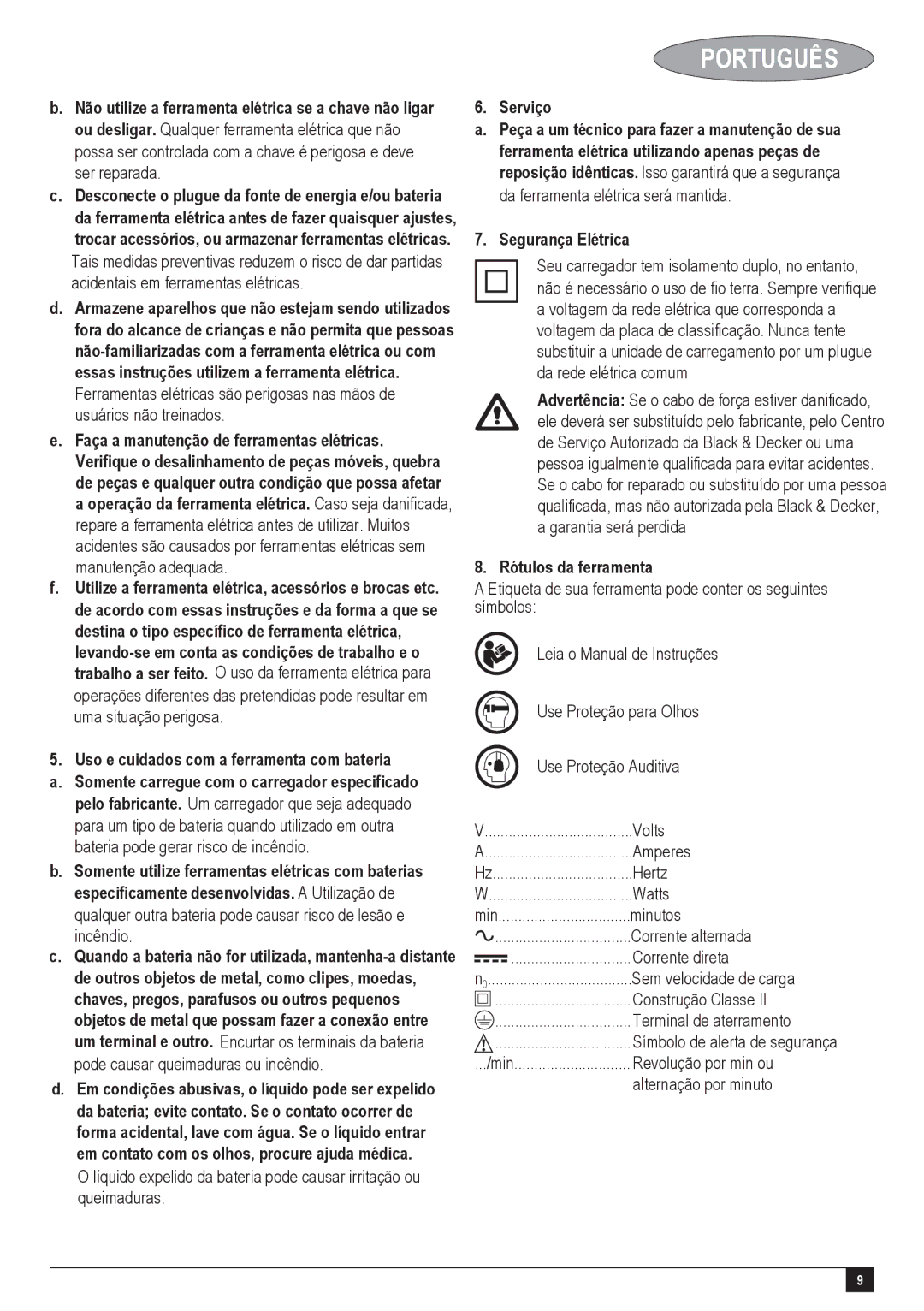 Black & Decker GC1200, GC9600, GC1440, GC1800 instruction manual Rótulos da ferramenta 