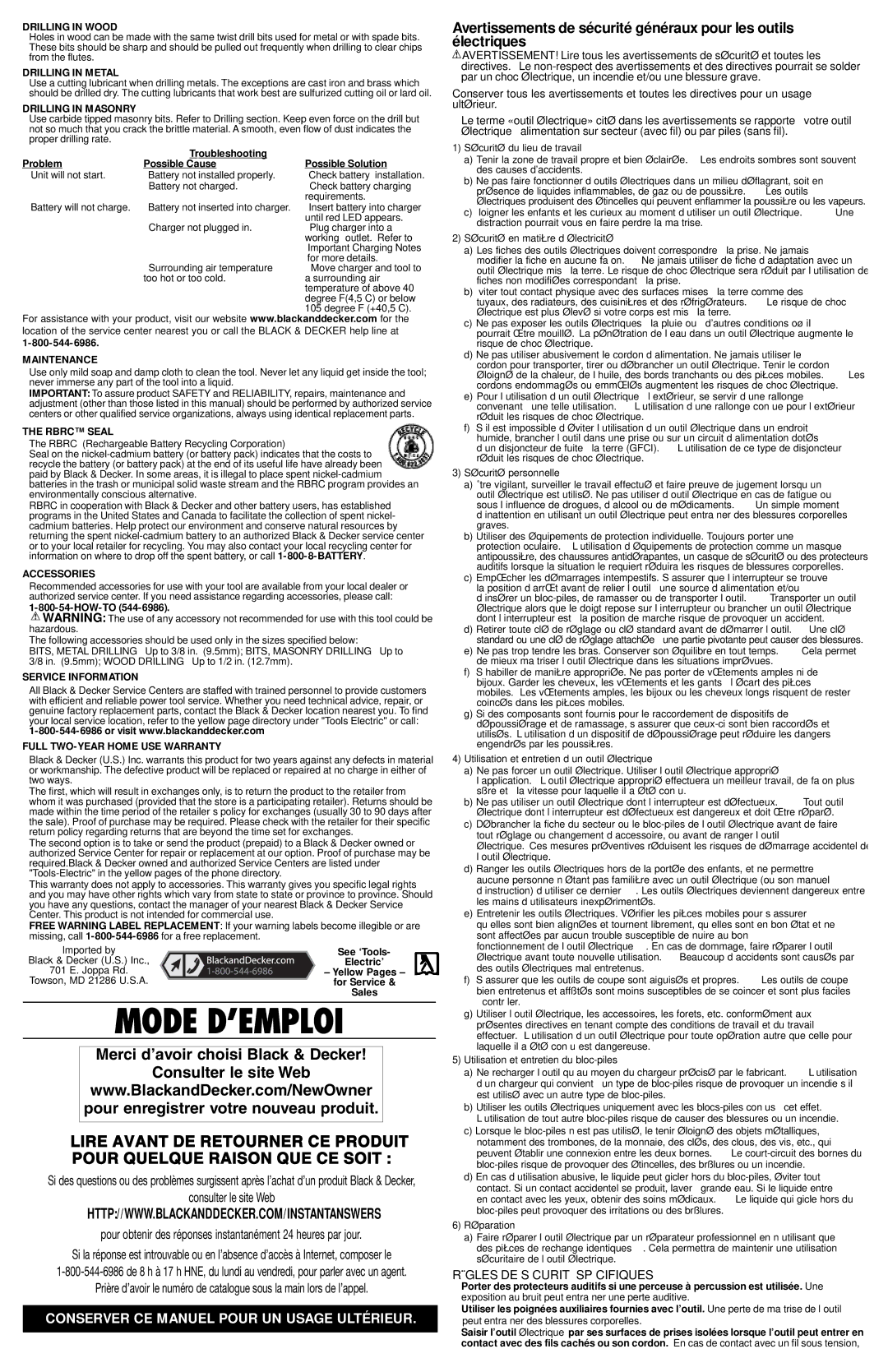 Black & Decker GCO1200C instruction manual Consulter le site Web, Règles DE Sécurité Spécifiques 