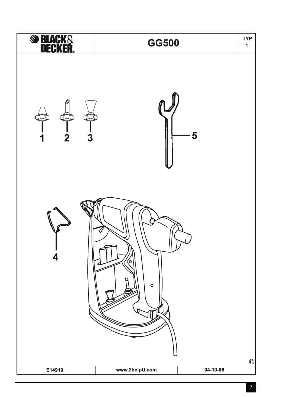 Black & Decker 496011-00, GG5005 manual 