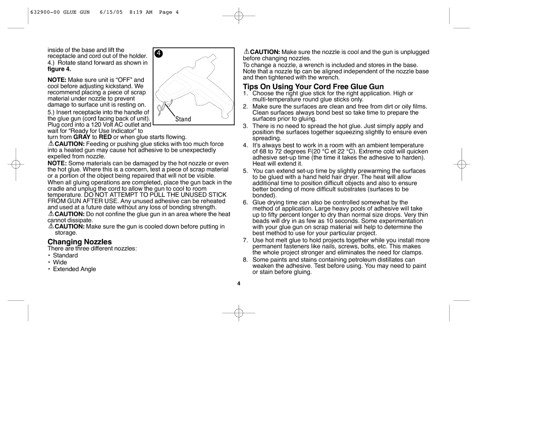 Black & Decker GG500S, 632900-00 instruction manual Changing Nozzles 