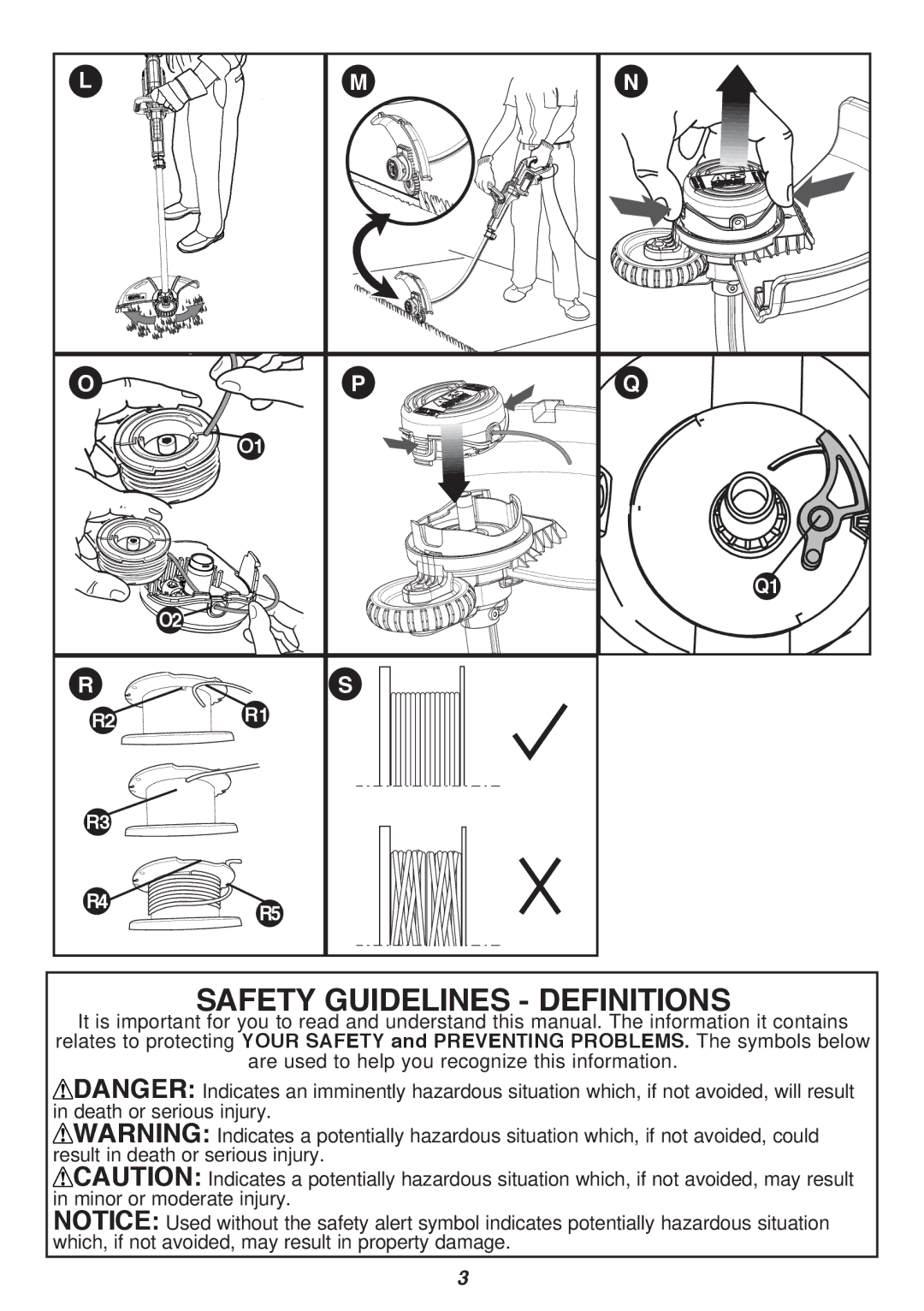 Black & Decker GH3000 instruction manual Safety Guidelines Definitions 