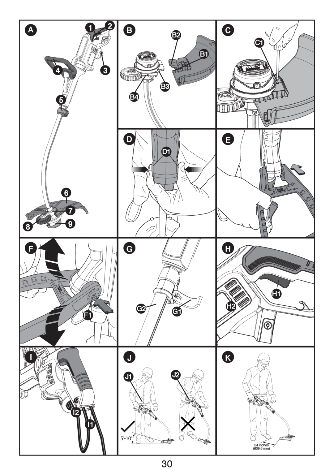 Black & Decker GH3000R instruction manual 5 O-10 O 