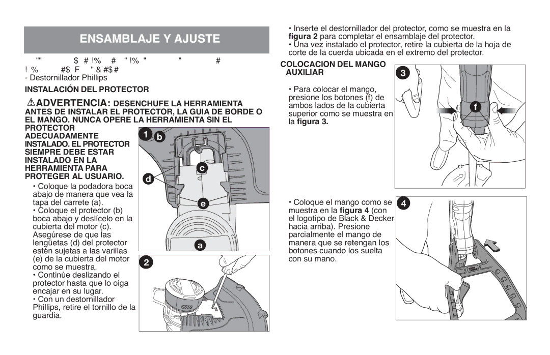 Black & Decker GH610 Ensamblaje Y Ajuste, Herramientas QUE SE Requieren Para EL Ensamblaje, QUE no Están Provistas 