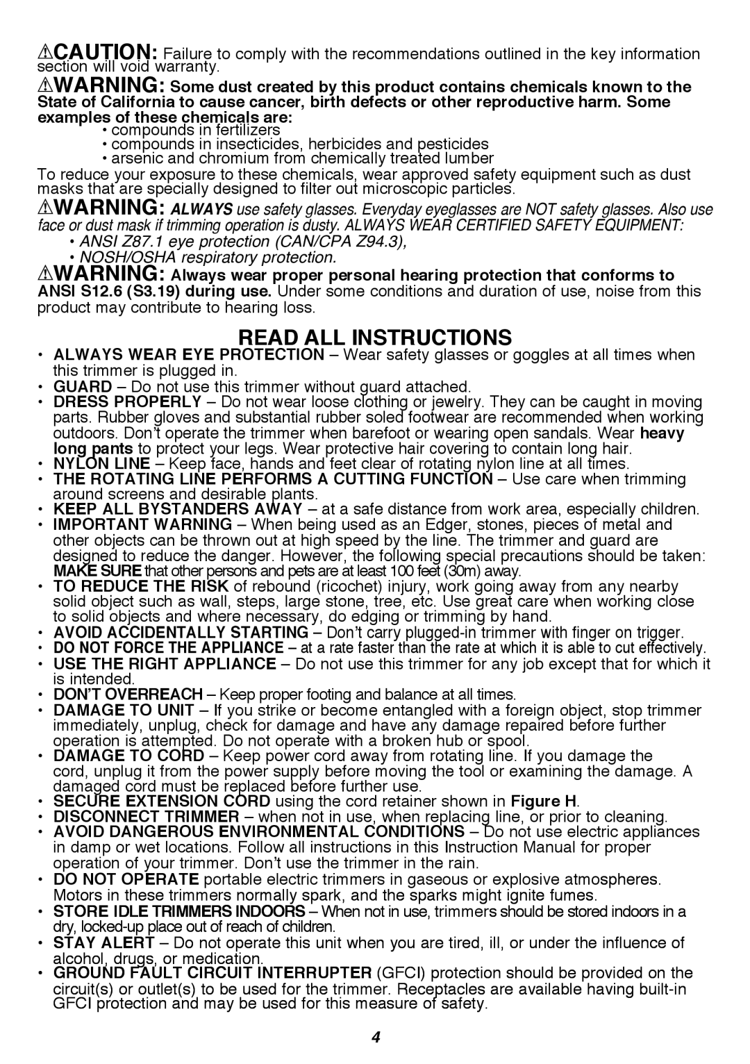 Black & Decker GH900 instruction manual Read All Instructions 