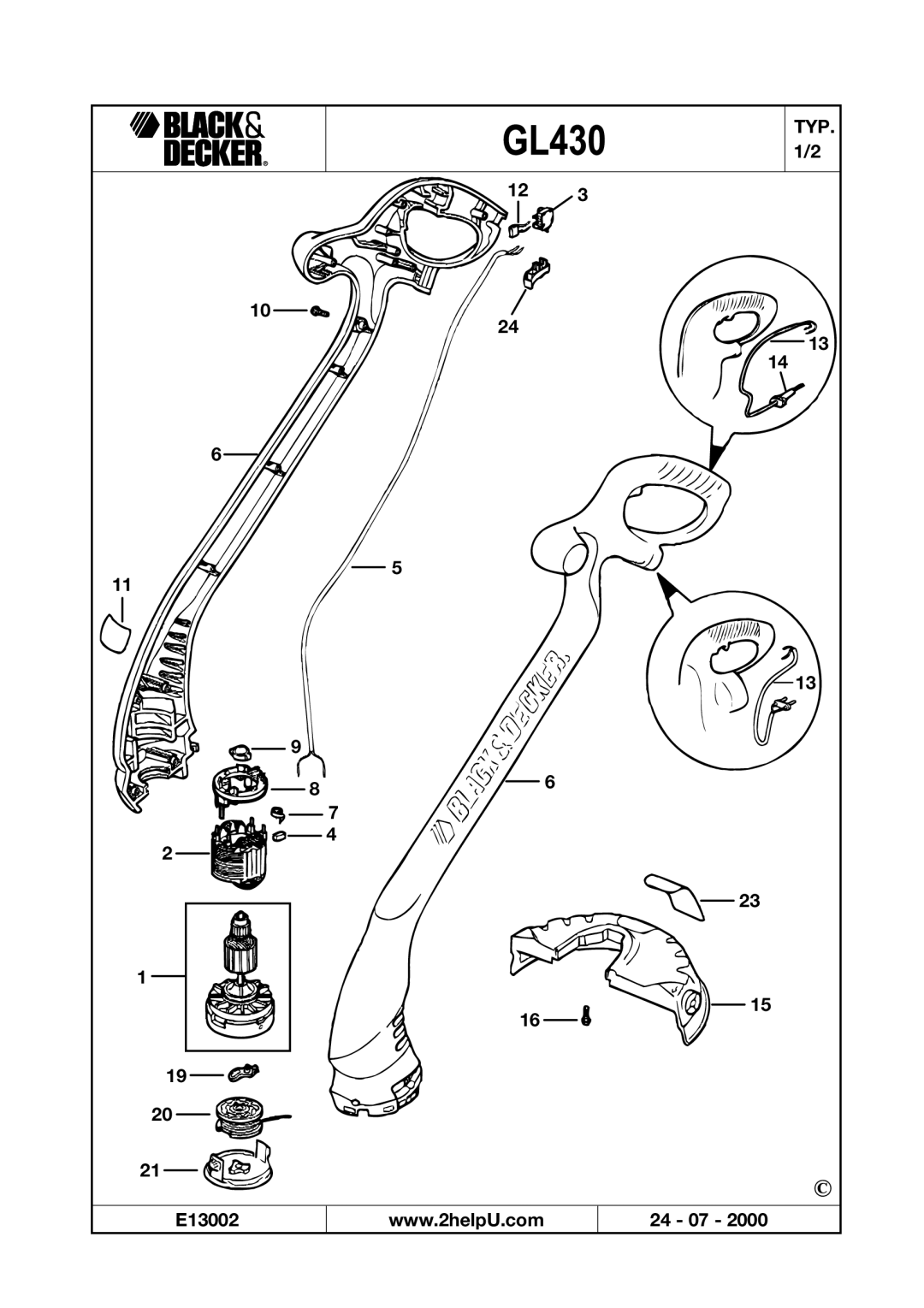 Black & Decker GL420 manual E13002 24 07 