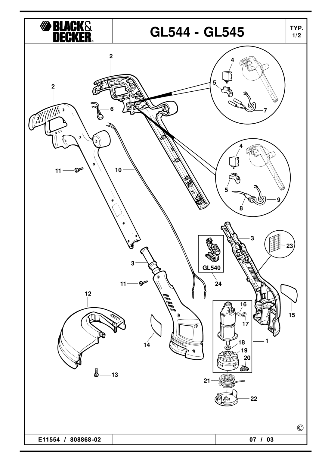 Black & Decker gl544 manual GL544 GL545 