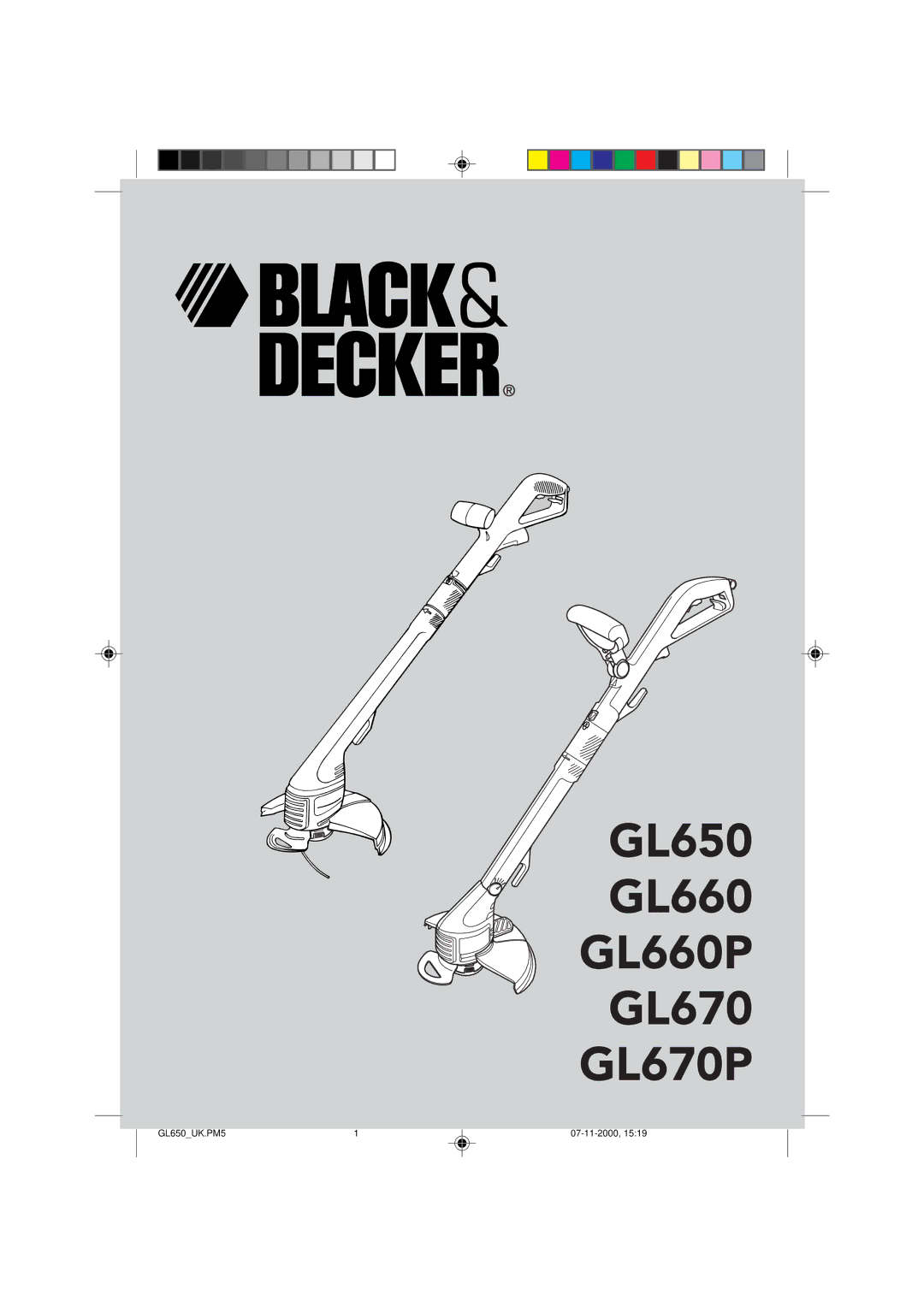 Black & Decker manual GL650 GL660 GL660P GL670 GL670P 