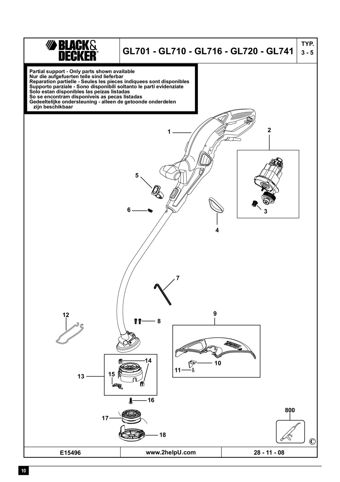 Black & Decker manual GL701 GL710 GL716 GL720 GL741 