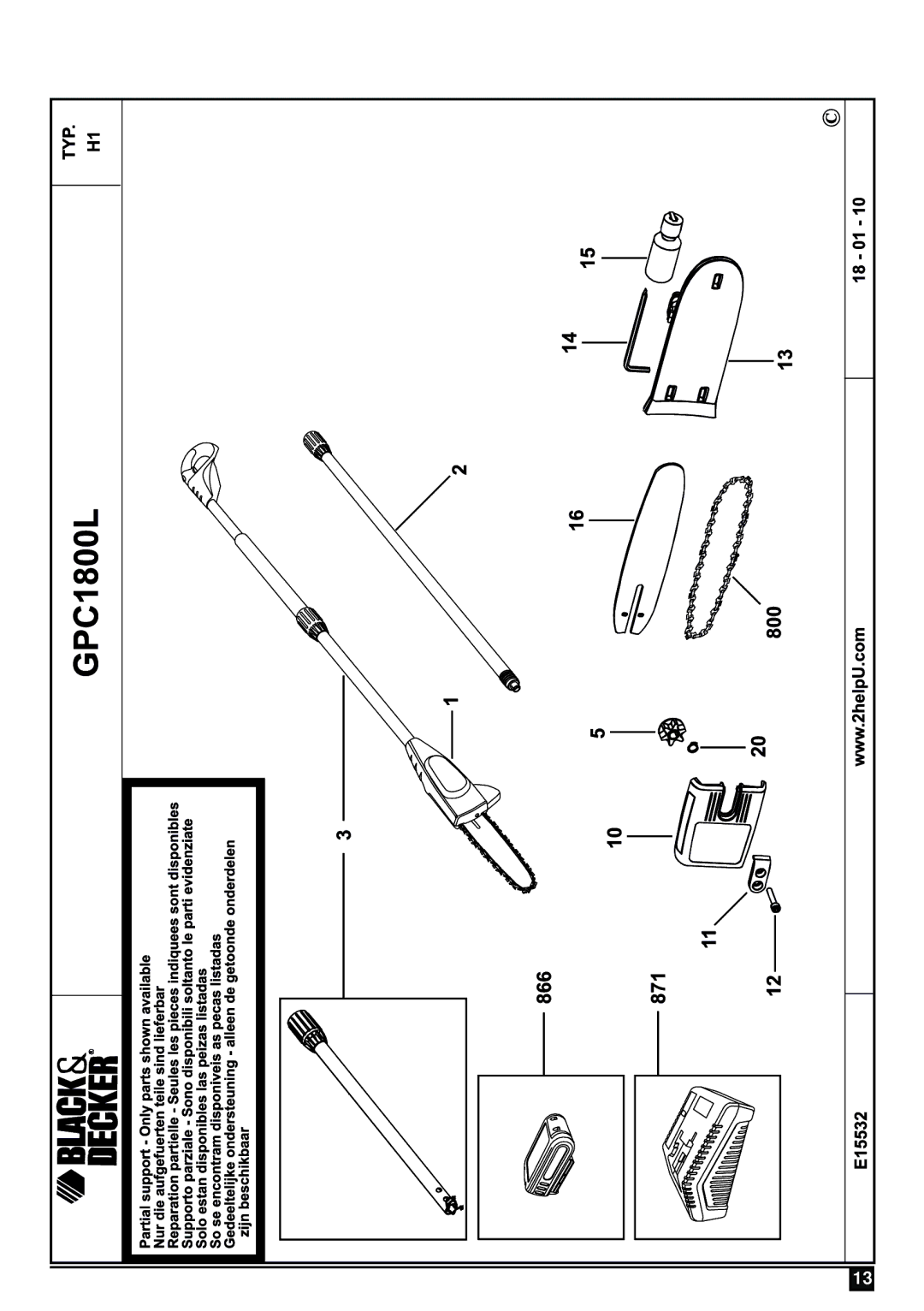 Black & Decker GPC1800L manual 