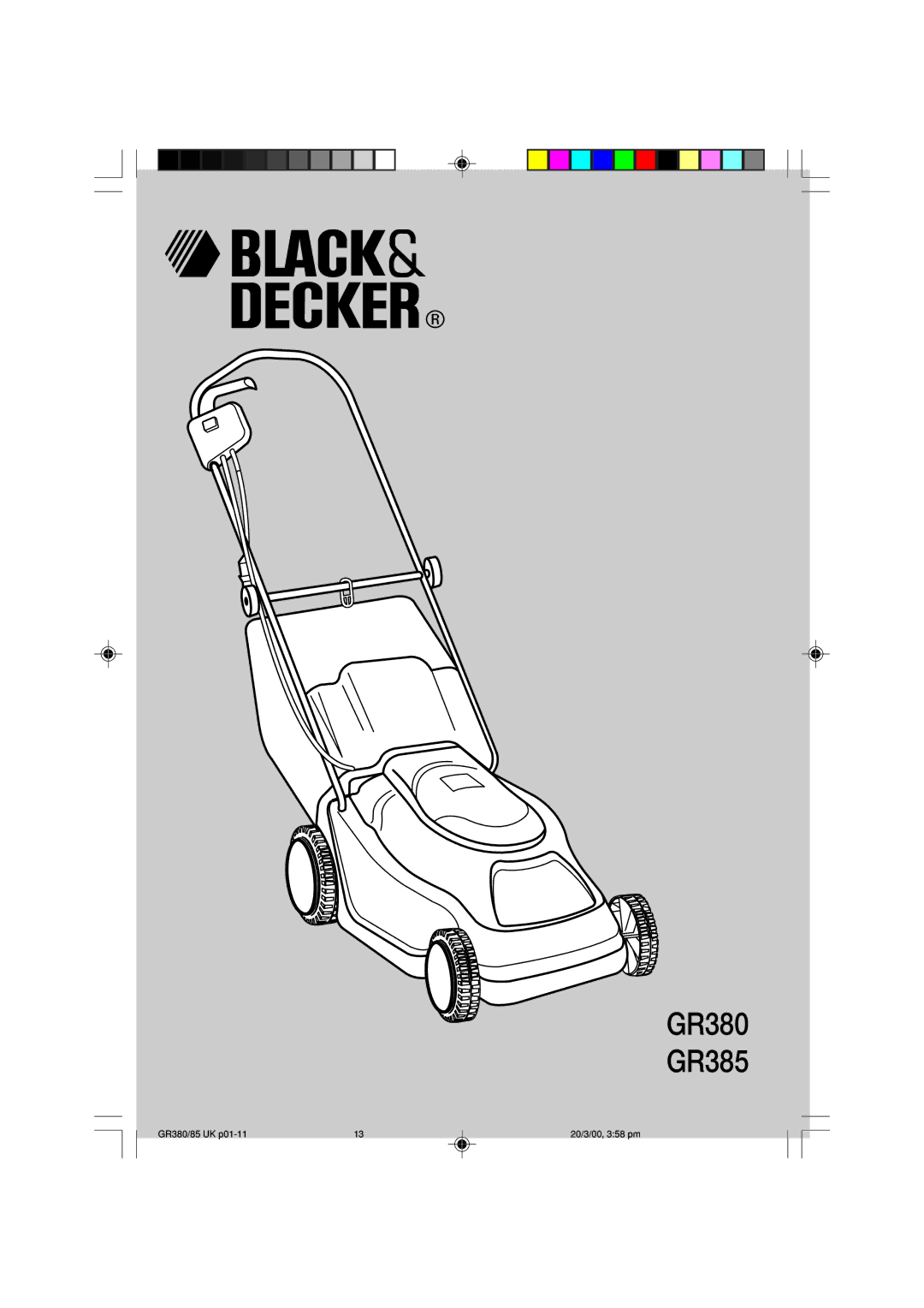 Black & Decker GR380/85 manual GR380 GR385 