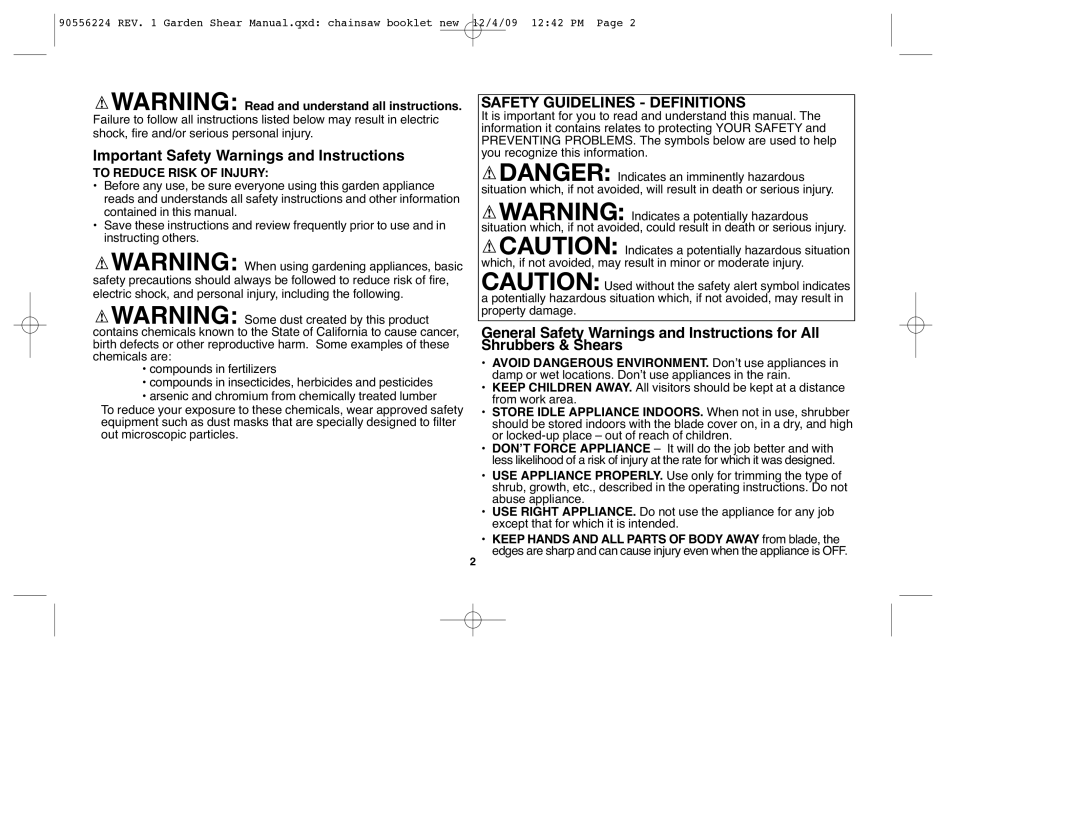 Black & Decker GSN30, GSL35, GSN32, GSN35, GSL75 Important Safety Warnings and Instructions, To Reduce Risk of Injury 