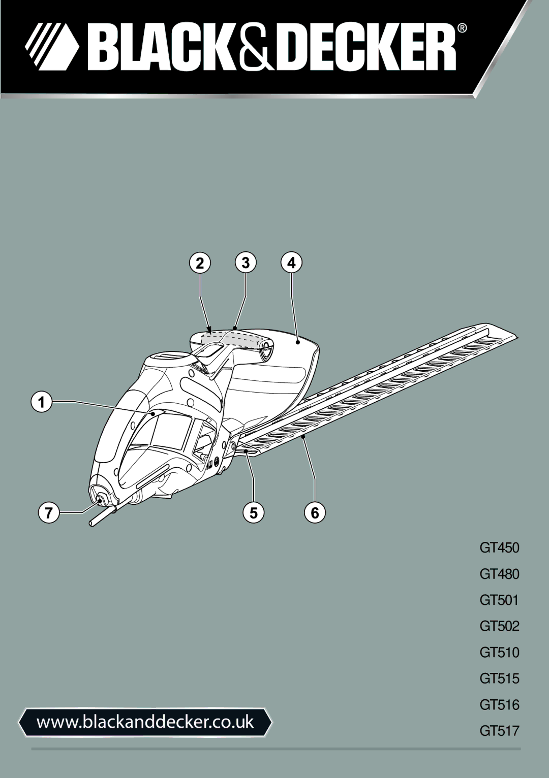 Black & Decker manual GT450 GT480 GT501 GT502 GT510 GT515 GT516 GT517 