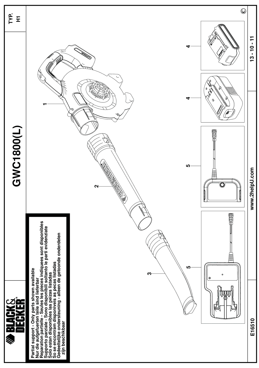 Black & Decker GWC1800L manual 