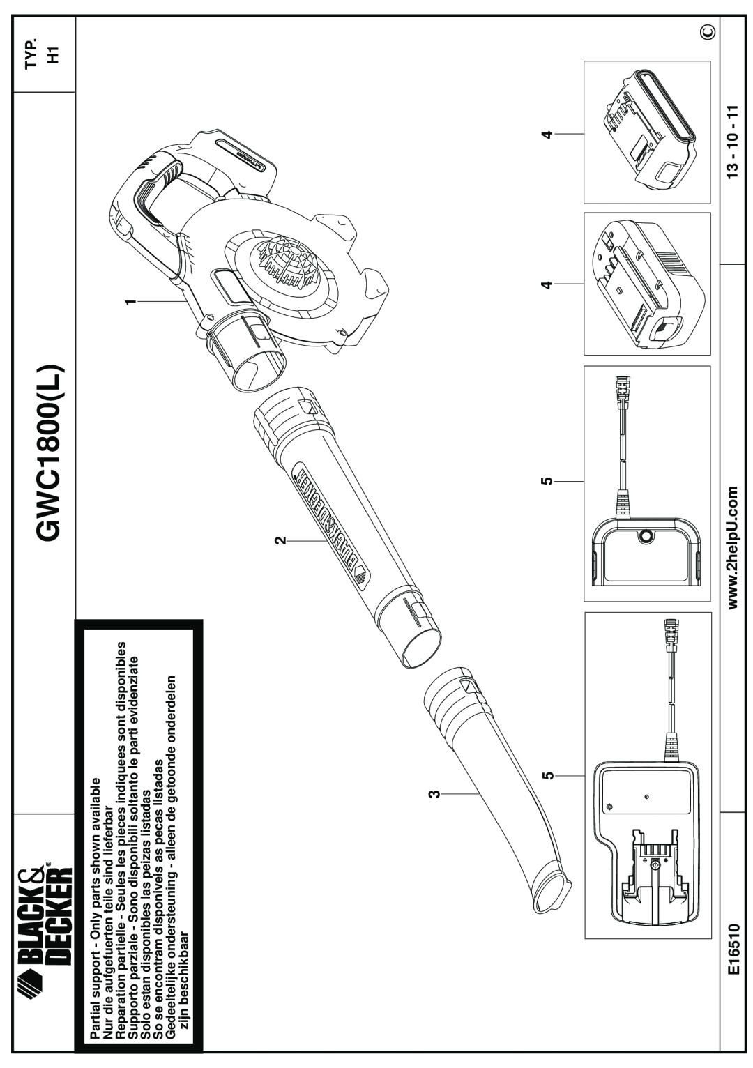 Black & Decker GWC1800L manual E16510 