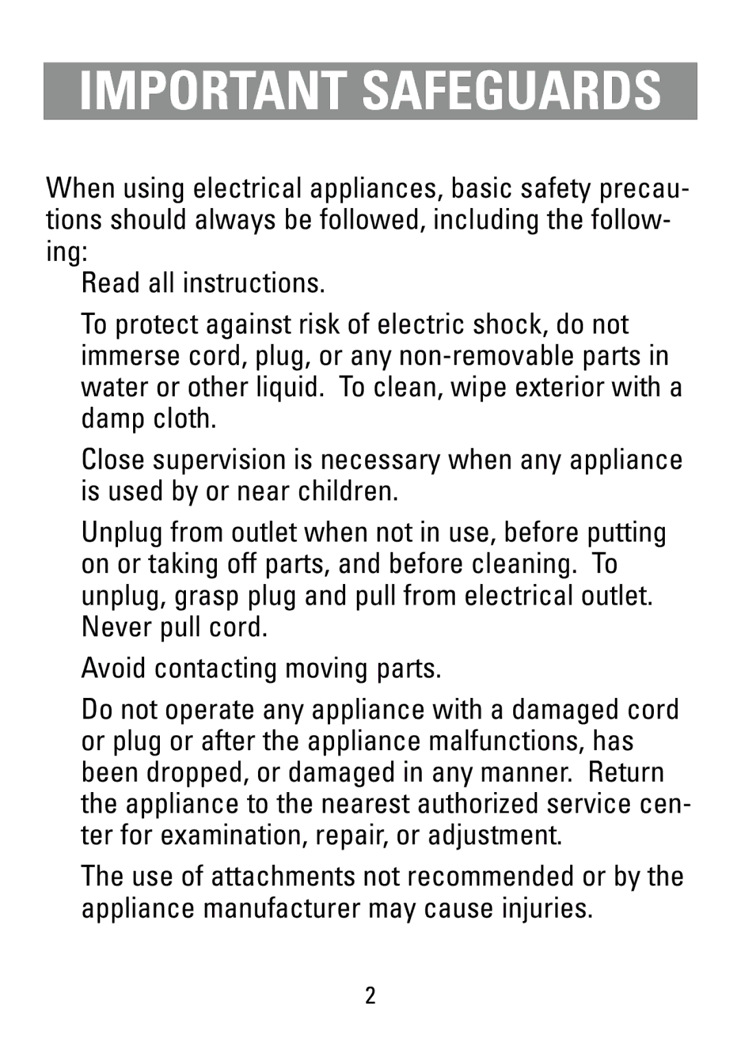 Black & Decker HC20 manual Important Safeguards 