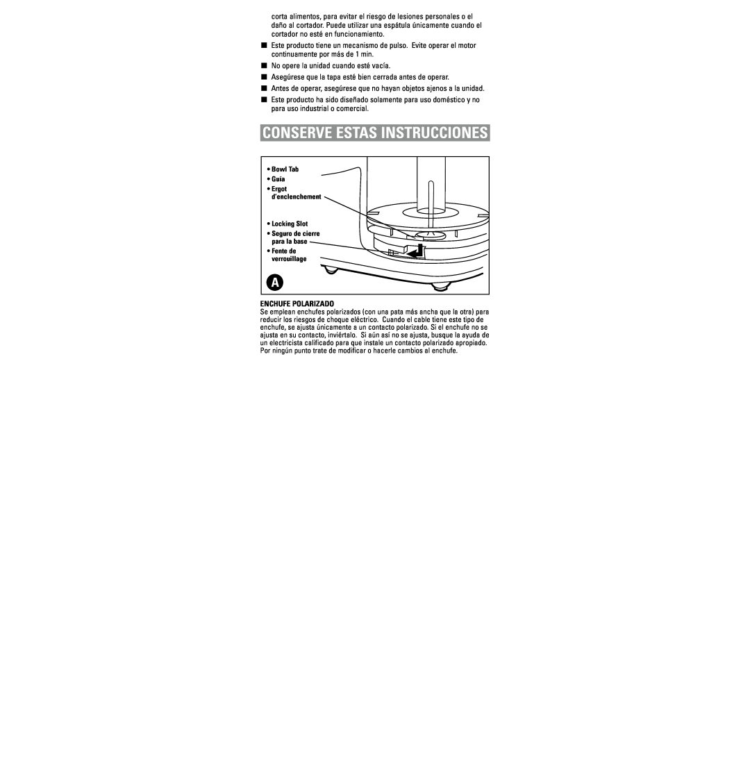 Black & Decker HC3000 warranty Conserve Estas Instrucciones, Enchufe Polarizado 