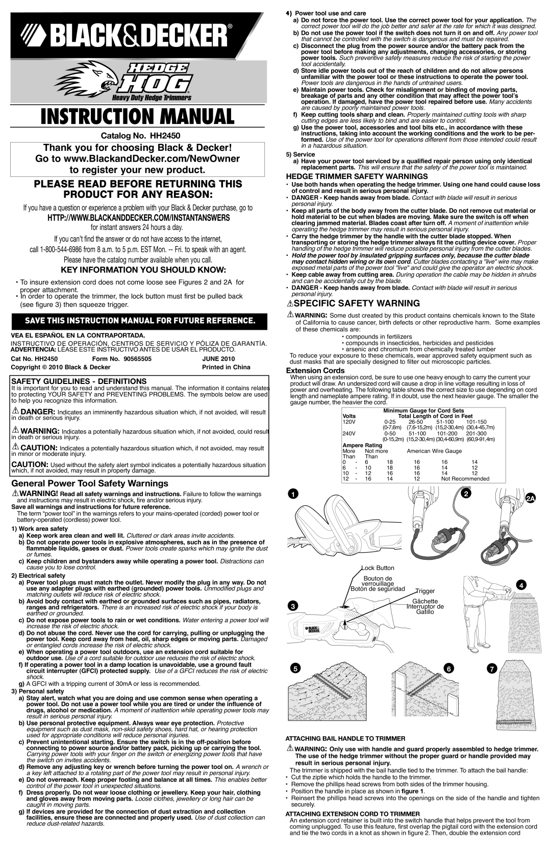 Black & Decker HH2450 instruction manual Please Read Before Returning This, Product For Any Reason 