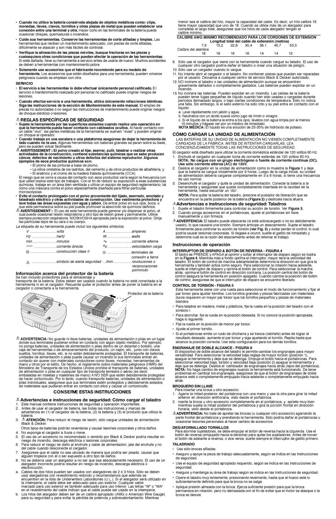 Black & Decker HPD2402 instruction manual Reglas Específicas DE Seguridad, Conserve Estas Instrucciones 