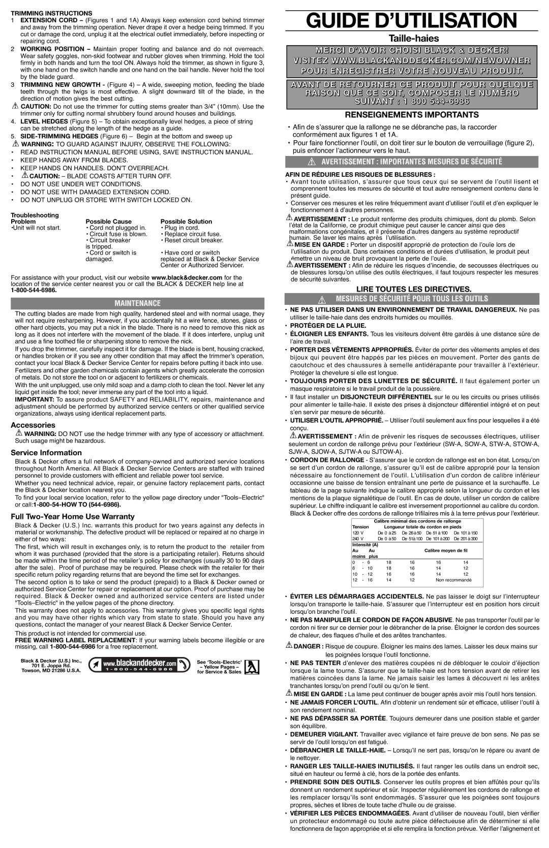 Black & Decker TR1600 Maintenance, Avertissement Importantes Mesures DE Sécurité, Mesures DE Sécurité Pour Tous LES Outils 