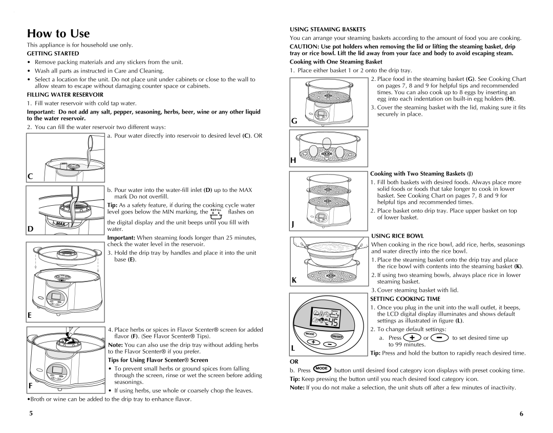 Black & Decker HS1050 manual How to Use 