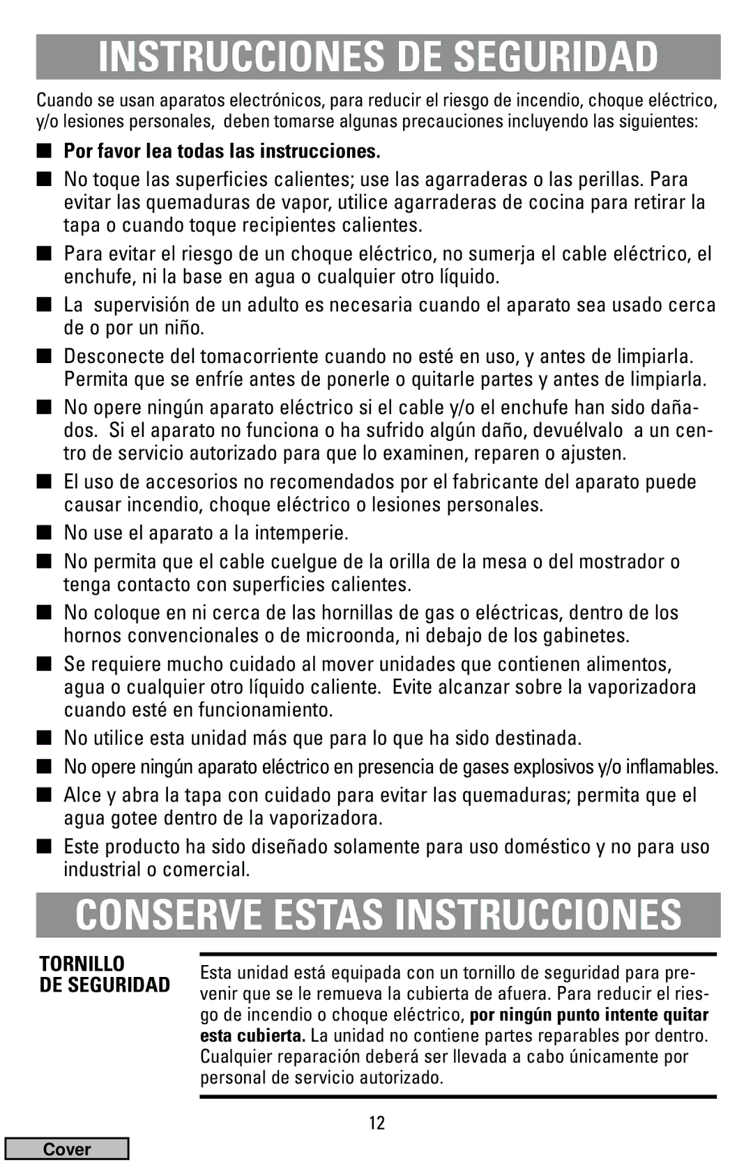 Black & Decker HS900 manual Instrucciones DE Seguridad 