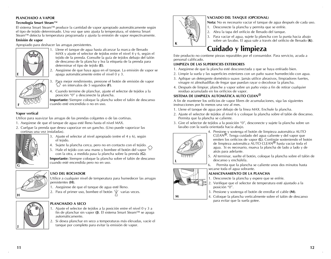 Black & Decker ICR500 manual Cuidado y limpieza 