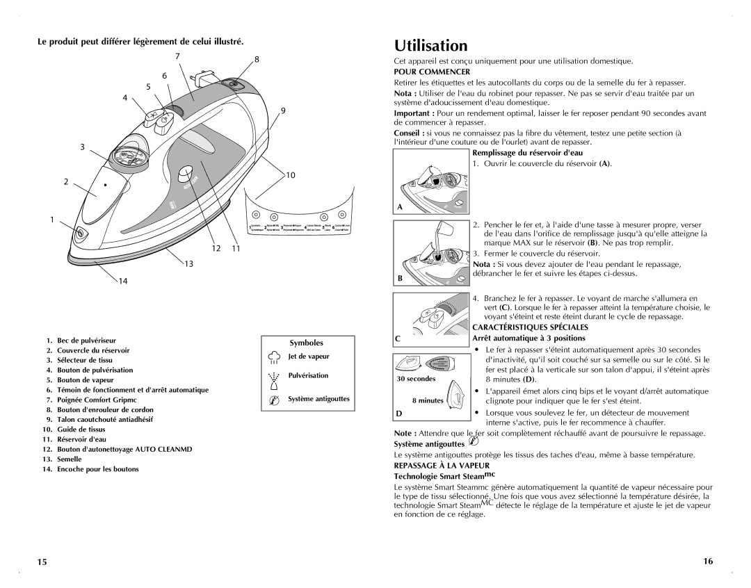 Black & Decker ICR500 manual Utilisation, Le produit peut différer légèrement de celui illustré, Pour Commencer 