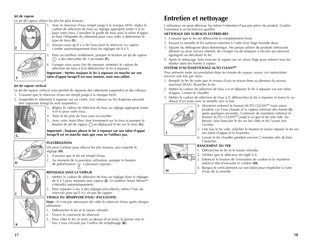 Black & Decker ICR515, ICR510, ICR520, ICR517 manual Entretien et nettoyage 