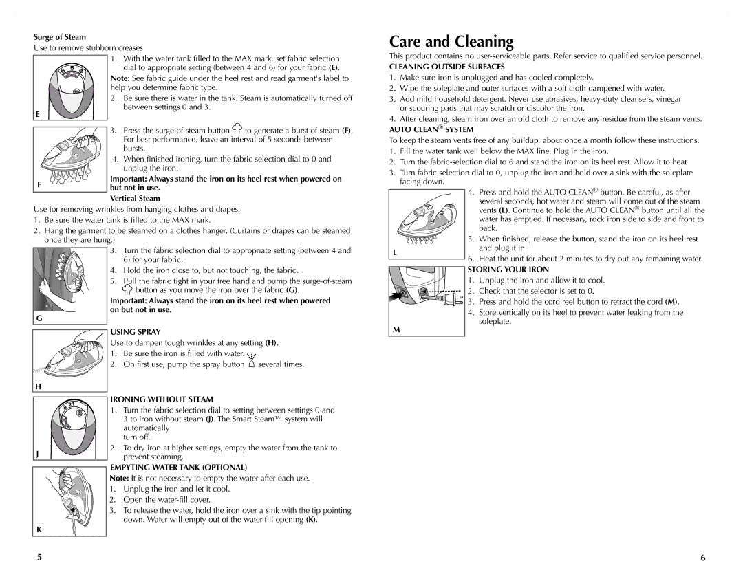 Black & Decker ICR510, ICR520, ICR515, ICR517 manual Care and Cleaning 