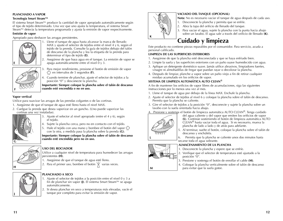 Black & Decker ICR517, ICR510, ICR520, ICR515 manual Cuidado y limpieza 