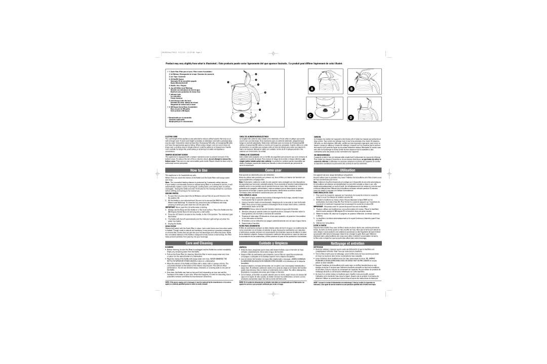 Black & Decker JKC600 Electric Cord, TAMPER-RESISTANT Screw, Cable DE ALIMENTACIÓN/ELÉCTRICO, Tornillo DE Seguridad 