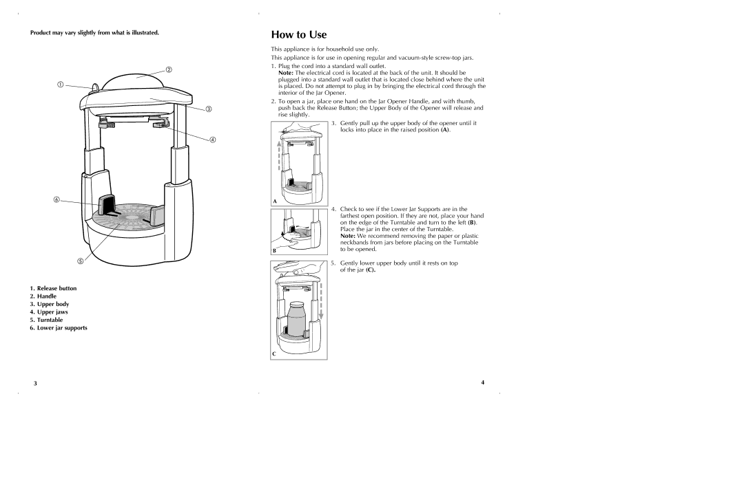 Black & Decker JW270, JW260, JW275 manual How to Use, Product may vary slightly from what is illustrated 